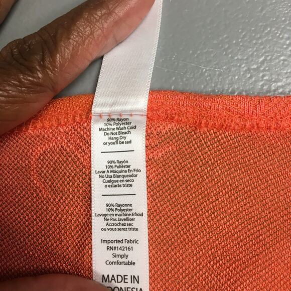 LulaRoe Orange Feather Print Scoop Neck Short Sleeve Jacquard Classic T-Shirt XS - Picture 7 of 8